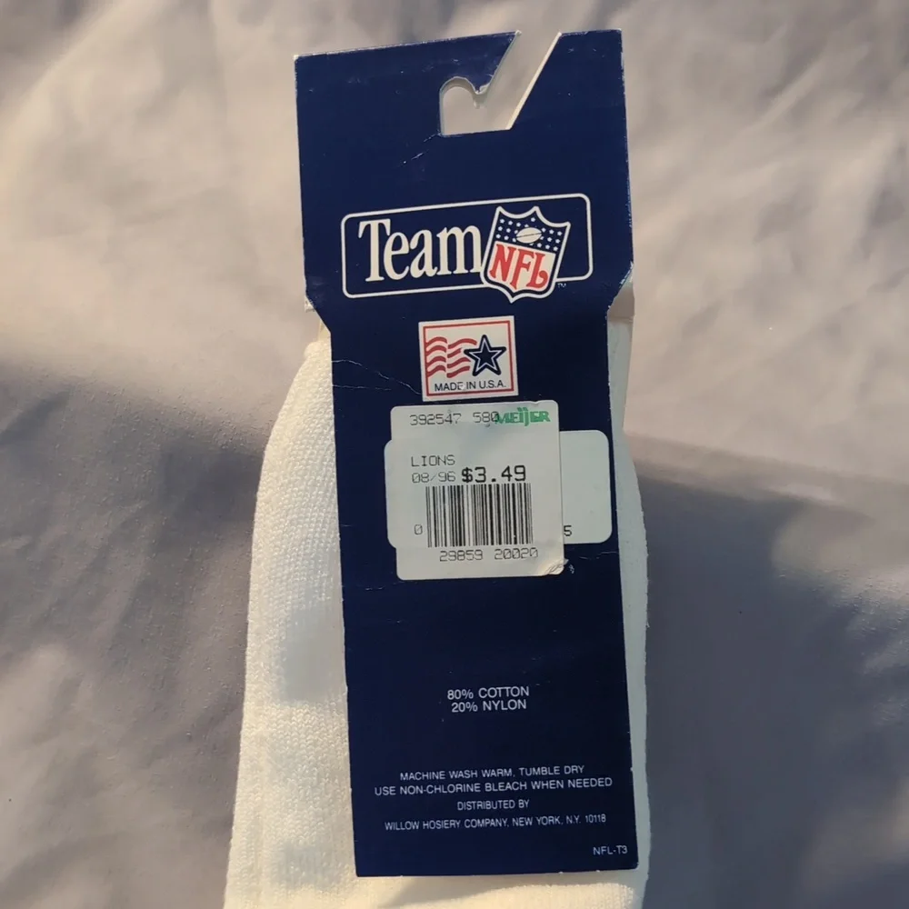 Vintage NWT Boy's Size 8-11 Team NFL Detroit Lions Tube Socks
